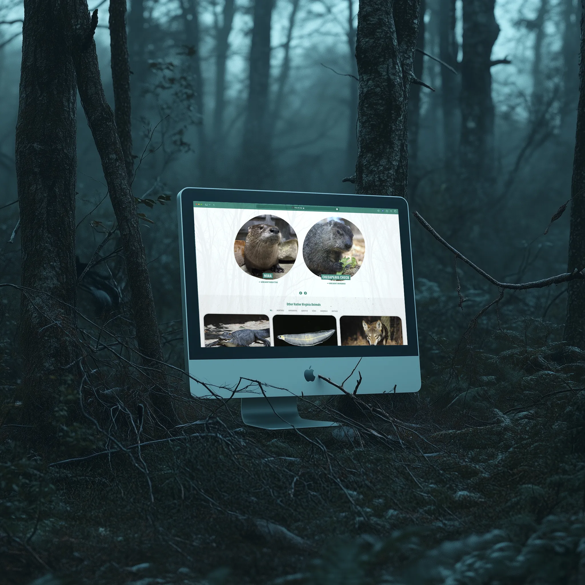 Virginia Living Museum Website - Interactive Native Animal Listing