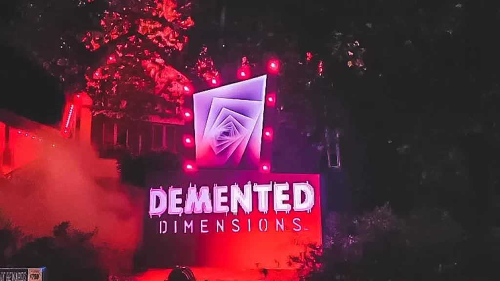 Busch Gardens Demented Dimensions Sign